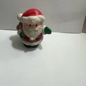 Fisher Price Little People Christmas Main Village Visit Santa Claus w/brown bag